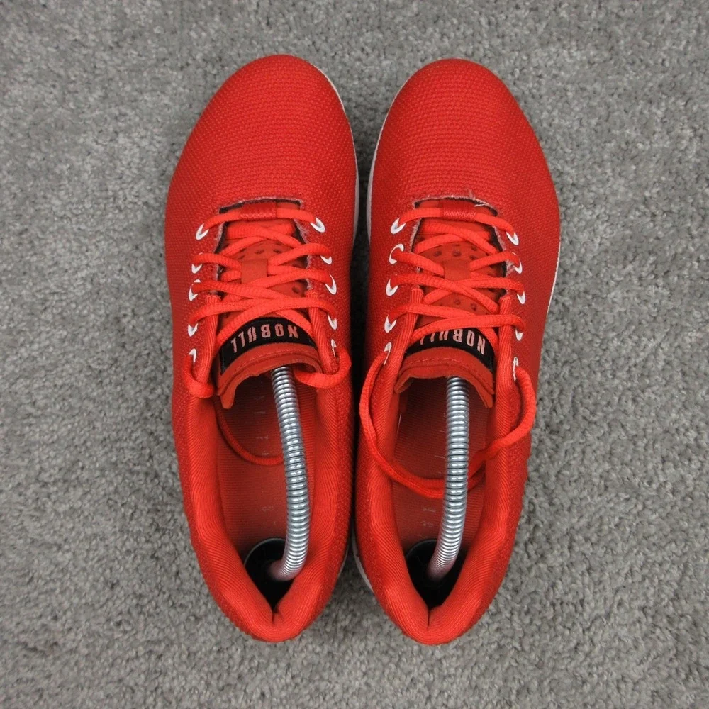 NOBULL Sneakers‎ Mens Size 9.5 US Orange White Super Fabric Gym Shoes Trainers